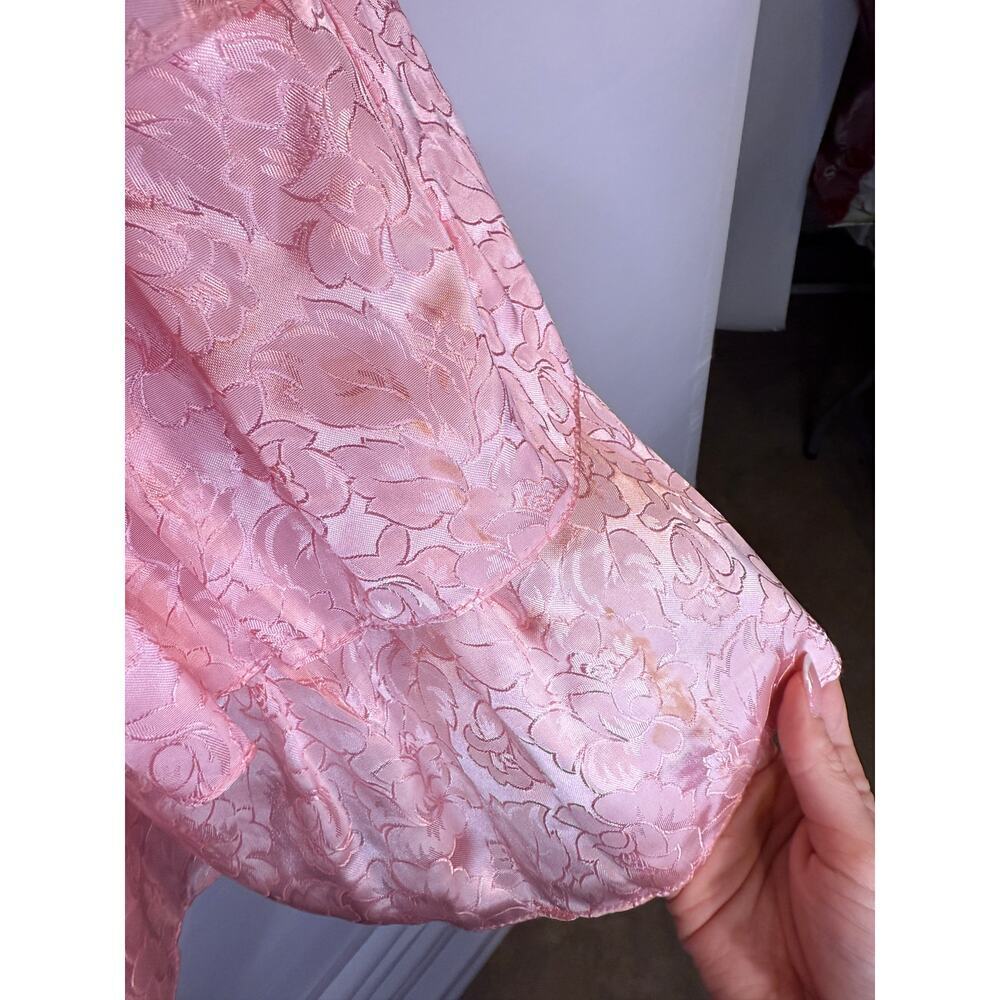 Vintage 80's Steppin Out Pink Floral Tiered Strapless Mini Cocktail Dress - Picture 11 of 12